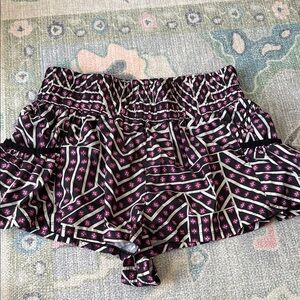 FP Movement by Free People Get Your Flirt On Navy and Purple Geometric Shorts